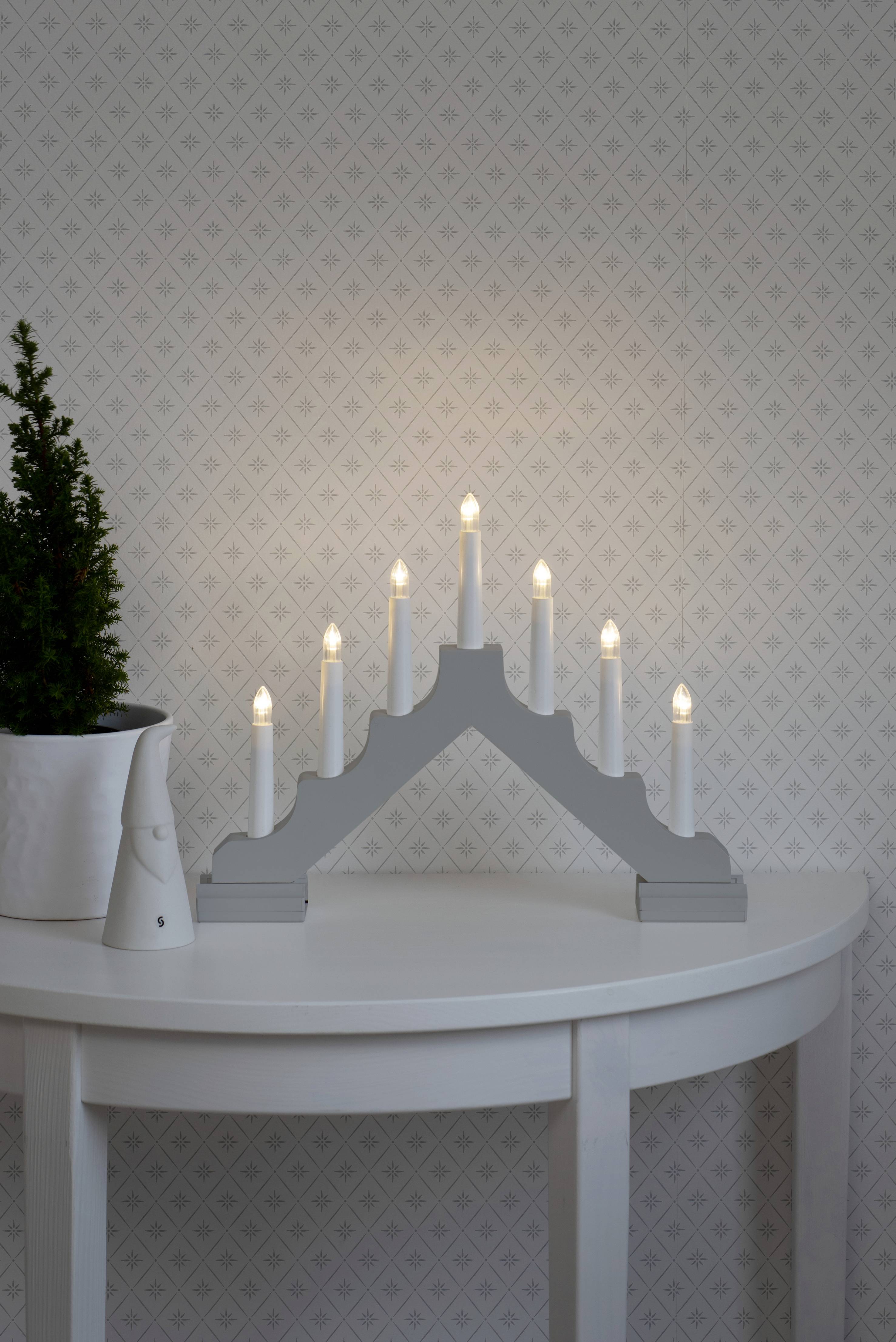 Konstsmide 2322-305 Arche en bougie pyramide blanc chaud LED gris (mat)