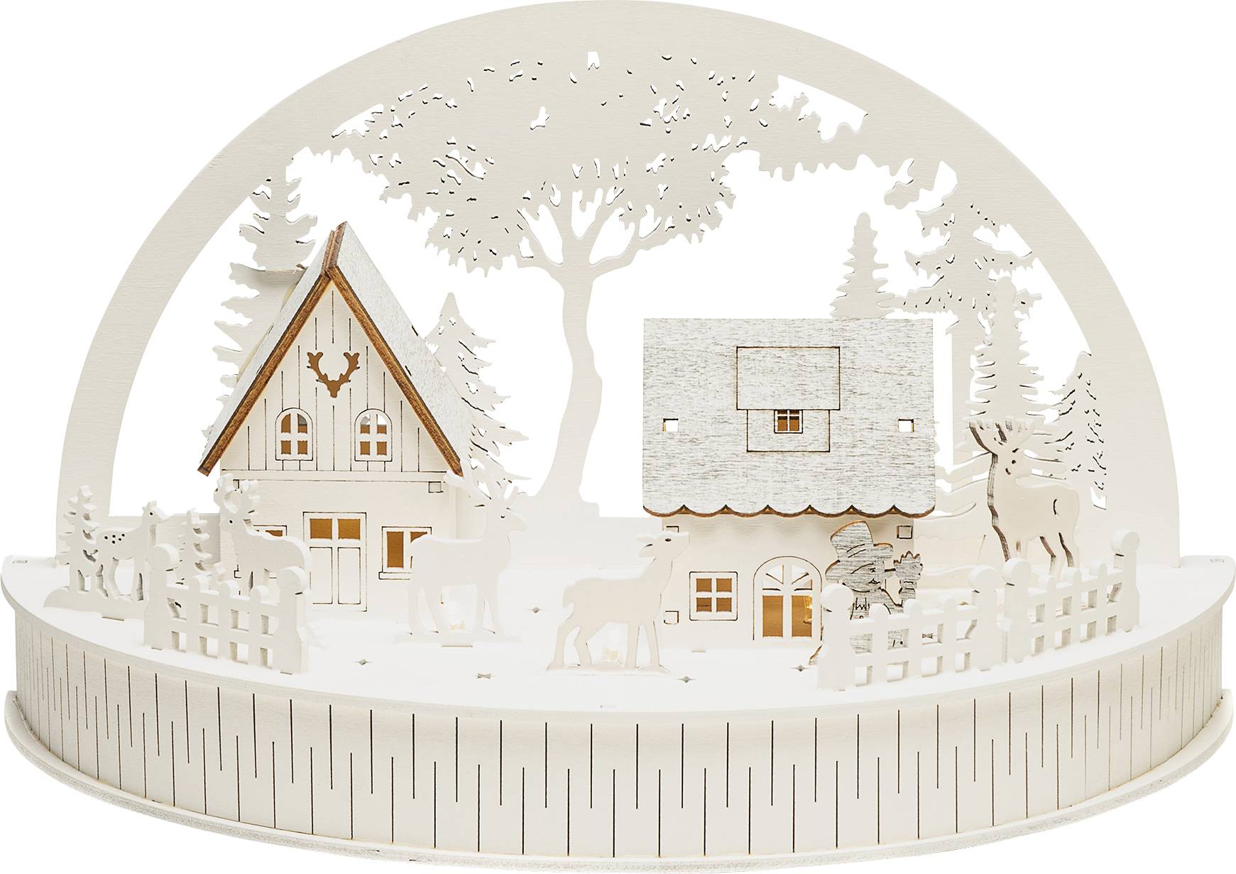 Konstsmide 3280-210 Arche en bougie maison avec animaux blanc chaud LED blanc