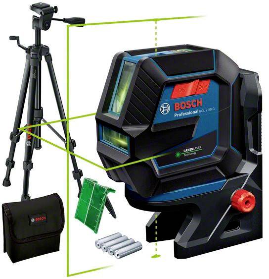 Bosch Professional GCL 2-50 G & Tripod Laser en croix et à lignes avec trépied, avec sacoche Portée (max.): 15 m