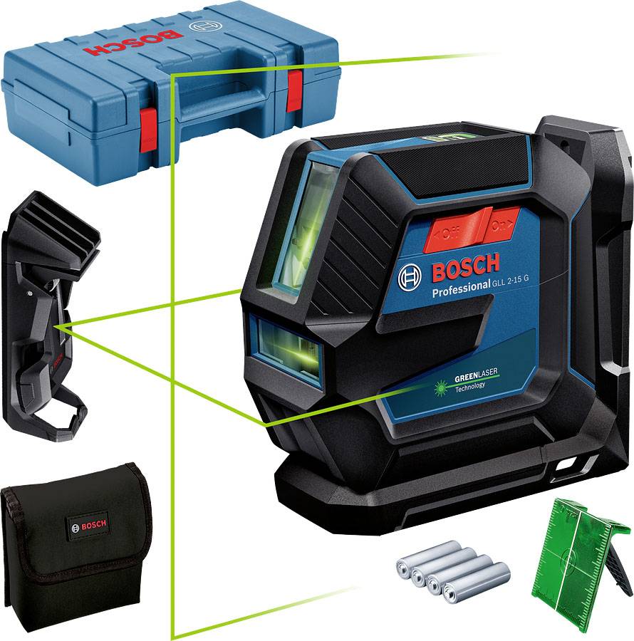 Bosch Professional GLL 2-15 G Laser à lignes avec sacoche Portée (max.): 15 m
