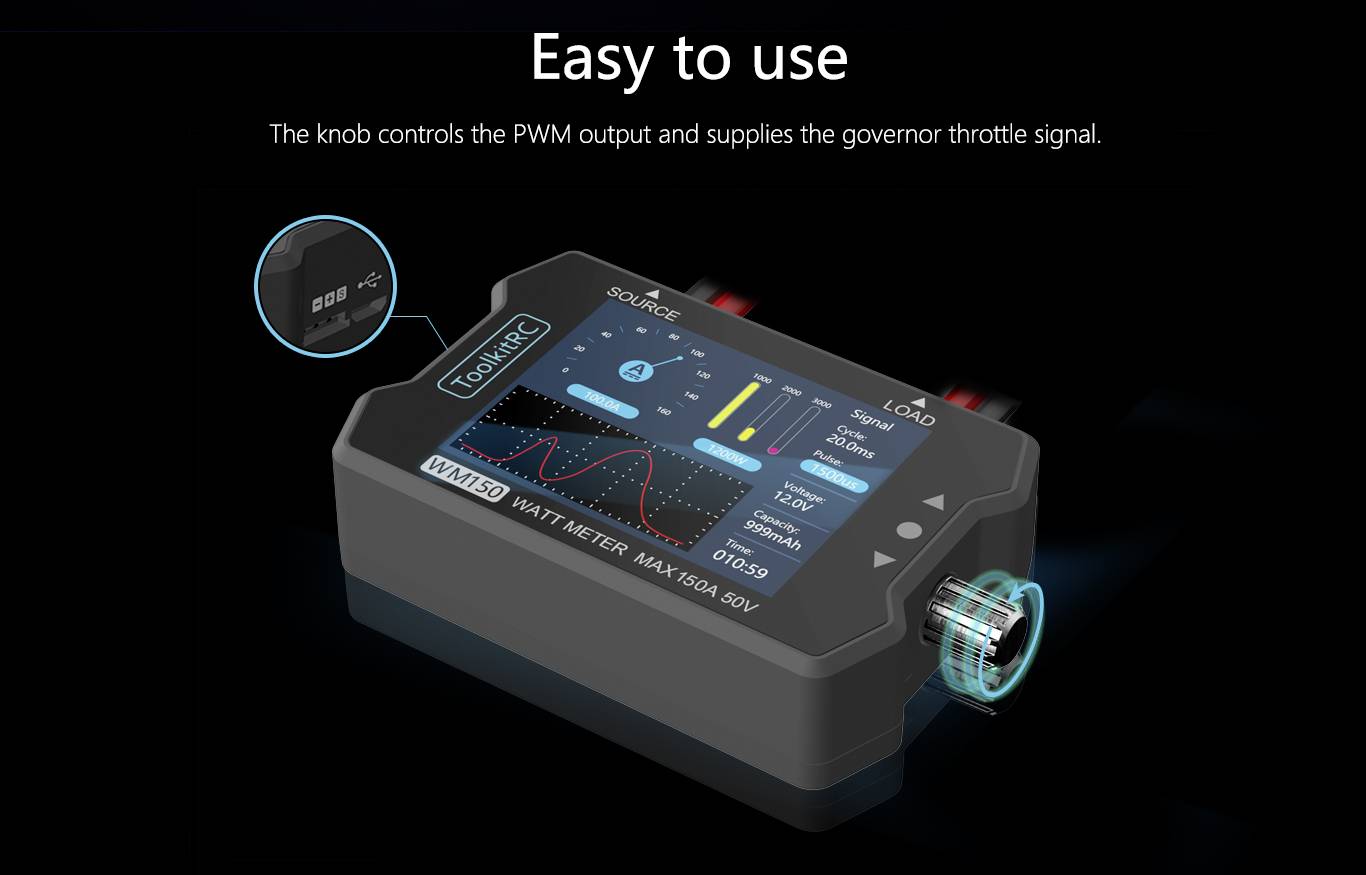 Toolkit RC Wattmètre et analyseur de puissance Système de connecteur: extrémités de câble ouvertes