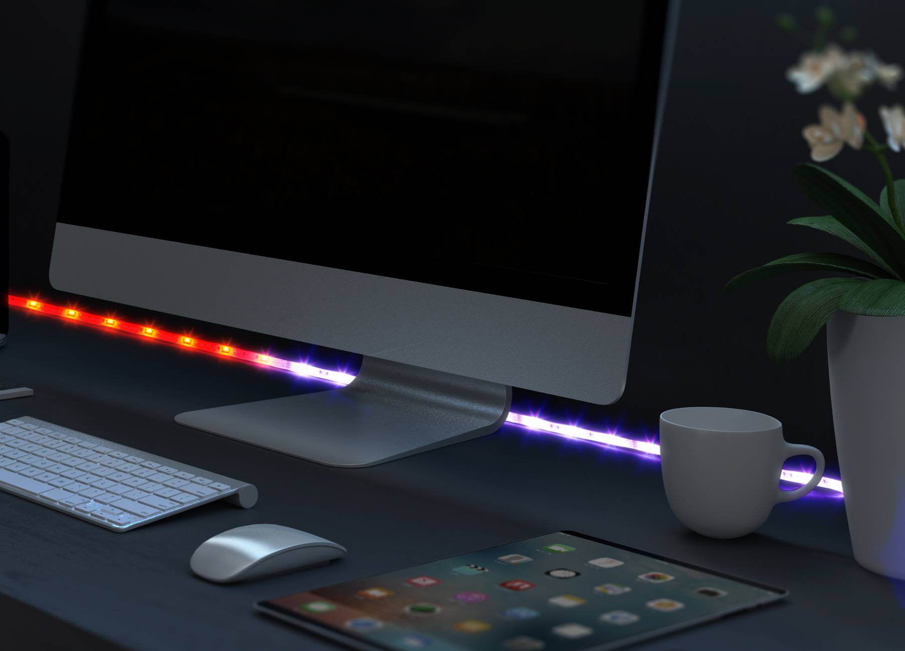 RGBW Tuya-App Stripes SY-4755426 Réglette lumineuse à Led avec connecteur mâle 230 V 2 m RVBB, blanc chaud, blanc froid 1 pc(s)