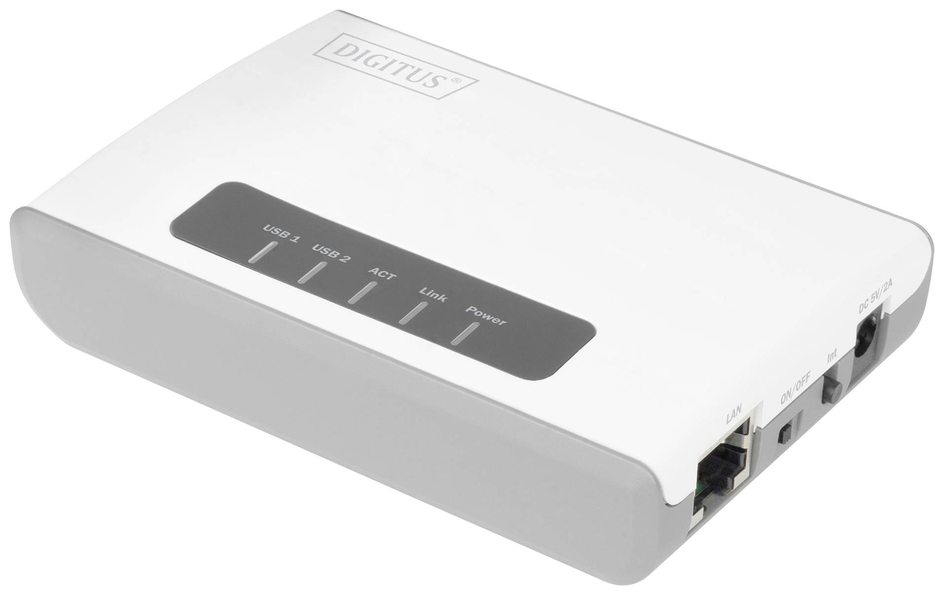 Digitus DN-13024 Serveur d'impression réseau USB-A, LAN (10/100 Mo/s), WiFi 802.11 b/g/n