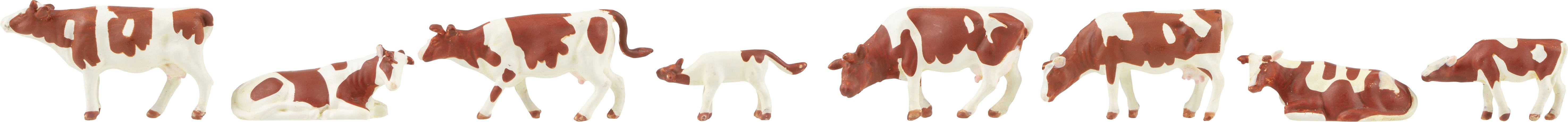 Faller H0 Vaches, marron peint, debout, allongé