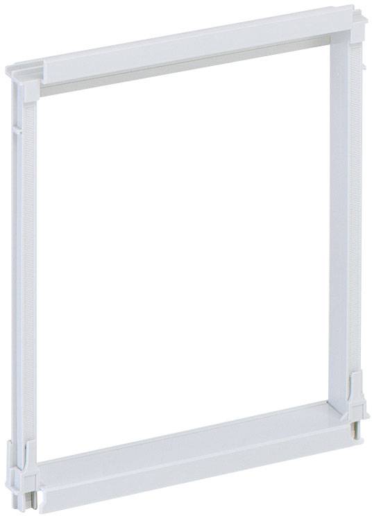 Un cadre rectangulaire blanc en plastique, probablement une partie d'un système de montage ou d'un boîtier.