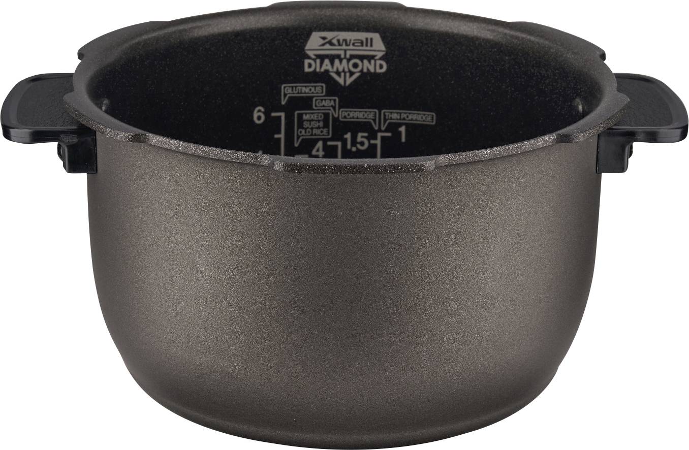 Cuckoo CRP-R0607F Cuiseur à riz noir, marron rouille avec fonction de cuisson-vapeur