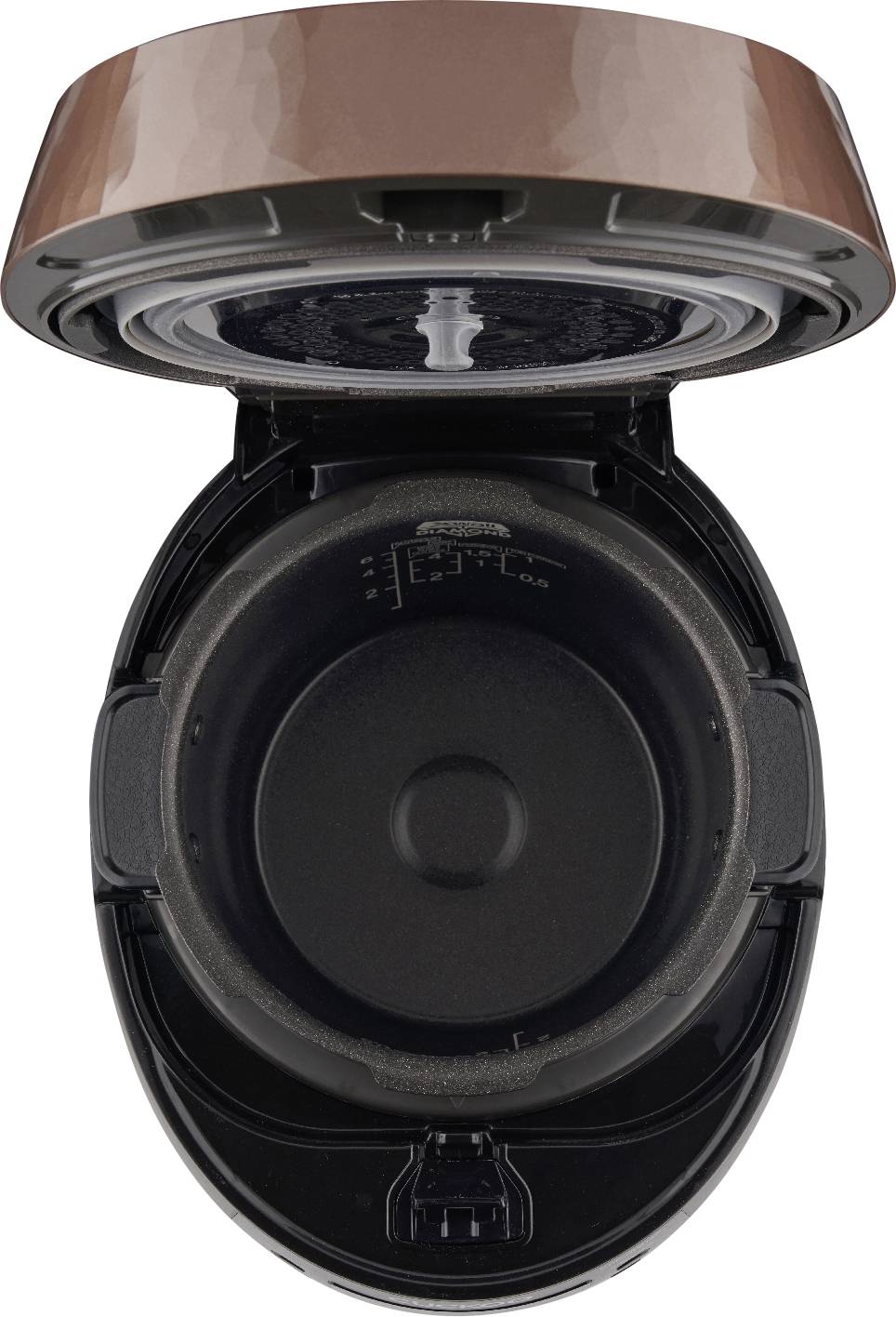 Cuckoo CRP-R0607F Cuiseur à riz noir, marron rouille avec fonction de cuisson-vapeur