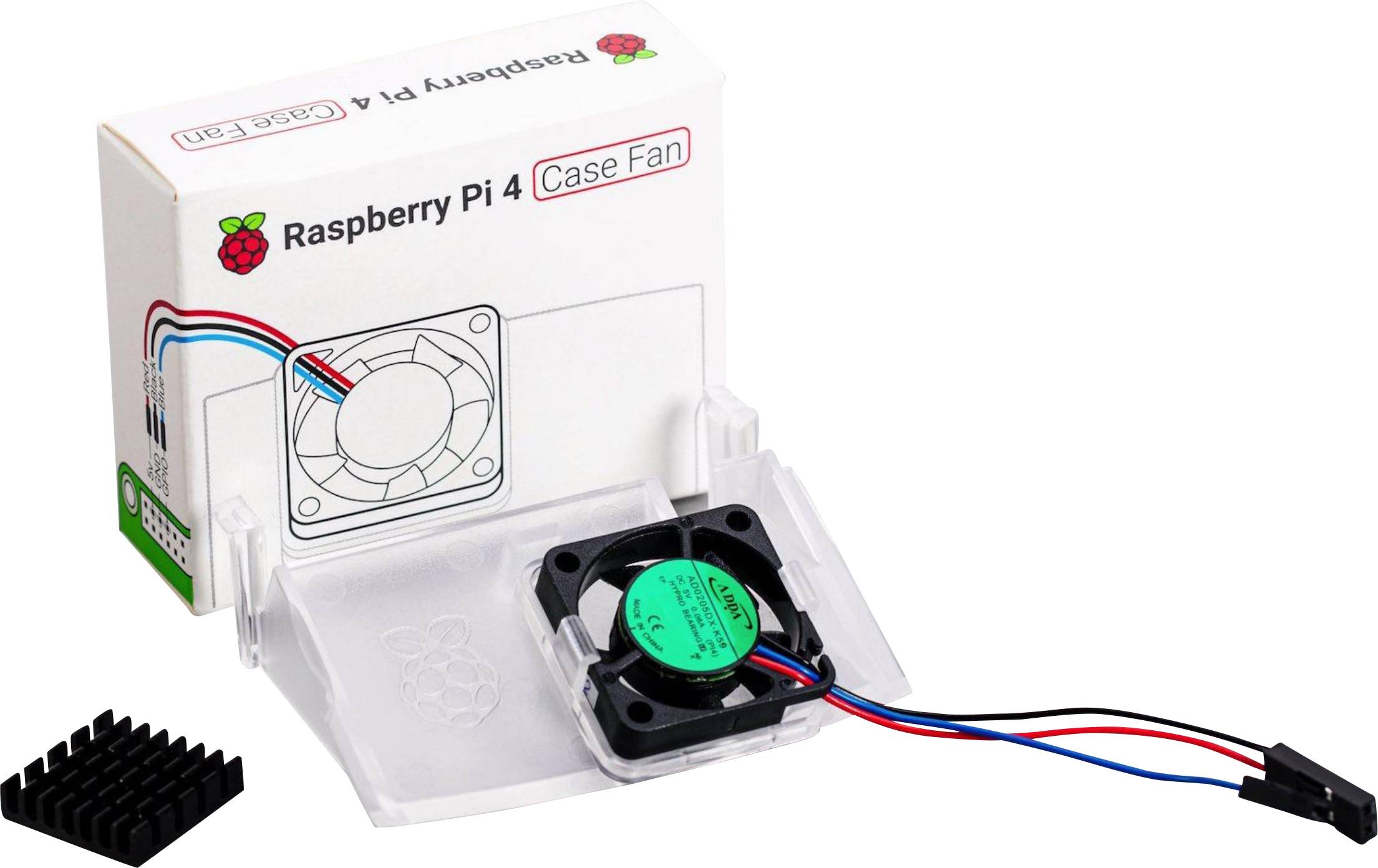 Raspberry Pi® RB-Case-Fan Ventilateur actif Convient pour (kits de développement): Raspberry Pi® blanc