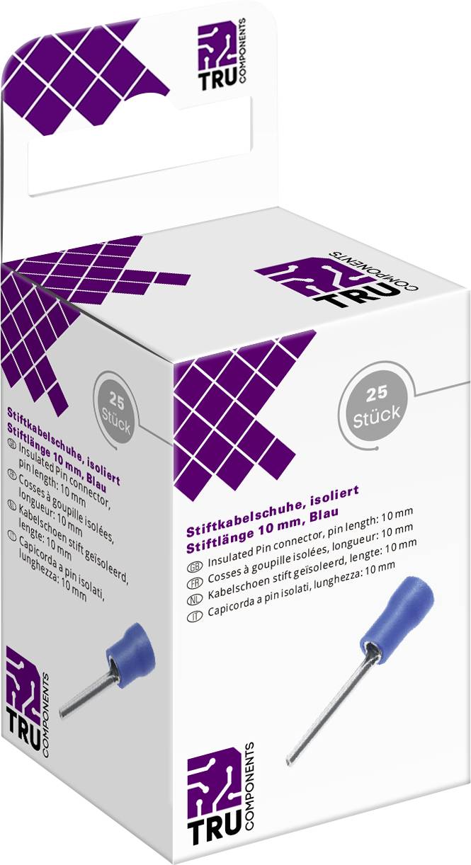 TRU COMPONENTS T2010C360 Cosse à embout 1.5 mm² 2.5 mm² partiellement isolé bleu 25 pc(s)