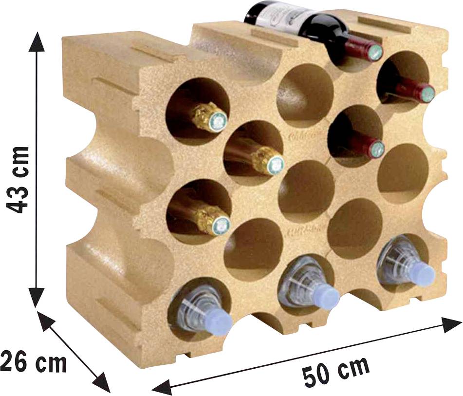Cubes de bouteilles jusqu'à Ø 92 mm pour 15 bouteilles, Terracotta B229V