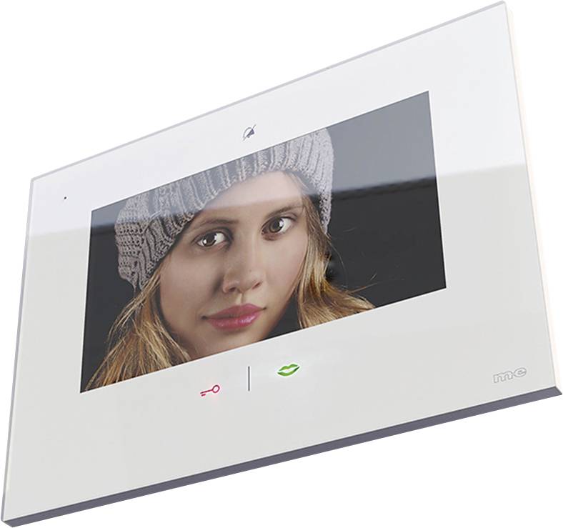 m-e modern-electronics VDV-907 W Interphone vidéo Wi-Fi, radio Station intérieure blanc