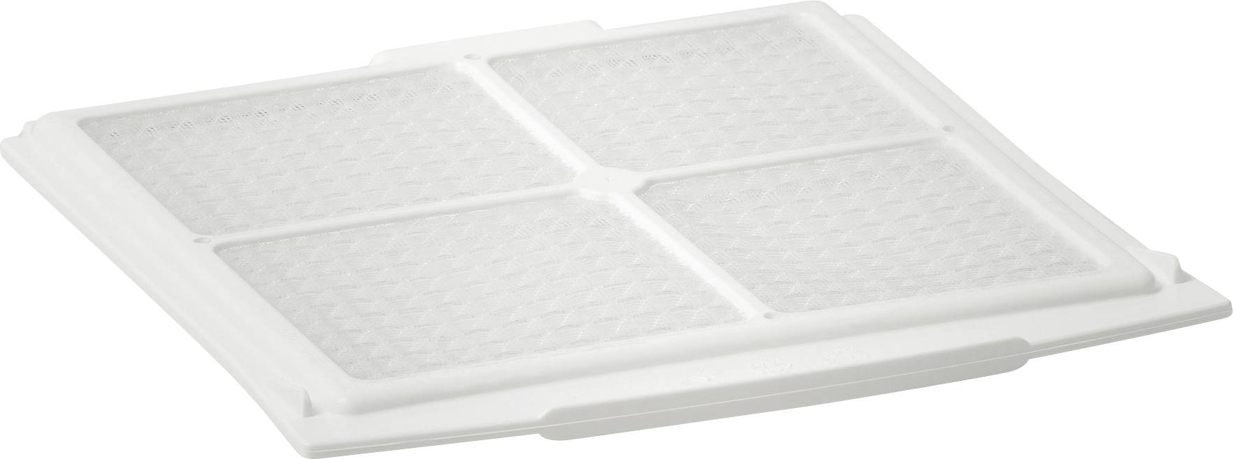 Panneau de plafond carré blanc à surface structurée, utilisé pour l'isolation acoustique ou thermique dans les espaces intérieurs.