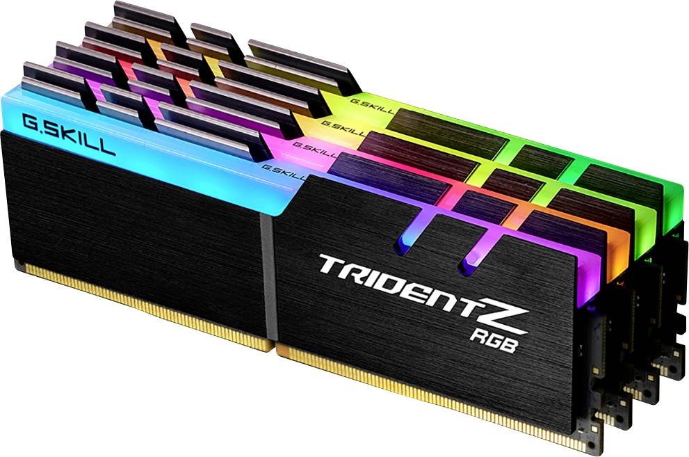 G.Skill Trident Z RGB Mémoire pour PC DDR4 64 GB 4 x 16 GB 3200 MHz DIMM 288 broches CL14-14-14-34 F4-3200C14Q-64GTZR