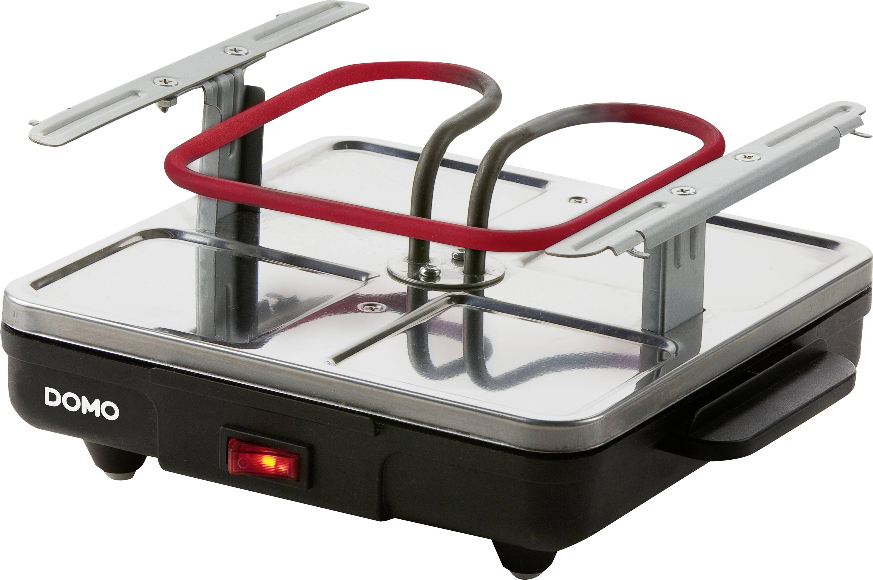 DOMO Just us DO9147G Appareil à raclette fonction grill, revêtement anti-adhésif, voyant lumineux, 4 poêlons noir