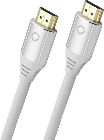 Câble de raccordement Oehlbach HDMI Fiche mâle HDMI-A, Fiche mâle HDMI-A 3.00 m blanc D1C92494 8K UHD, contacts dorés Câble HDMI