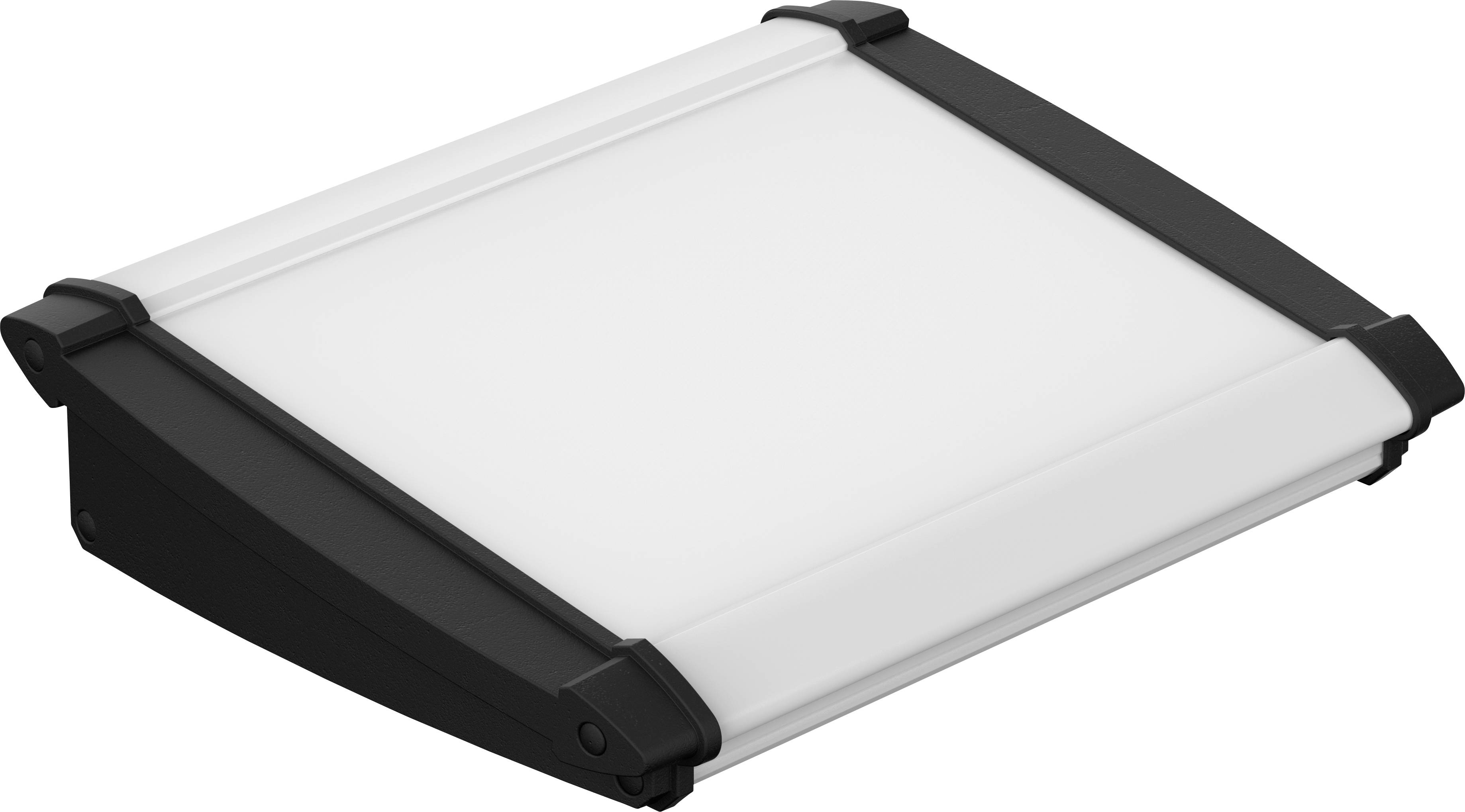 Un panneau lumineux LED rectangulaire avec un cadre noir, adapté pour une installation murale ou plafonnière en intérieur.