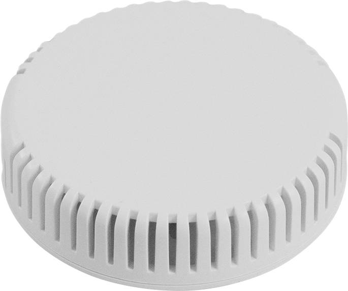 Un couvercle en plastique blanc, rond, avec des côtés cannelés, souvent utilisé pour fermer des bouteilles ou des contenants.