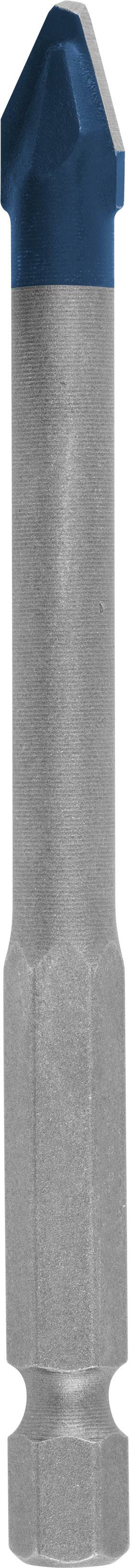 Un embout de tournevis gris avec un bout bleu, adapté à certains types de vis spécifiques.