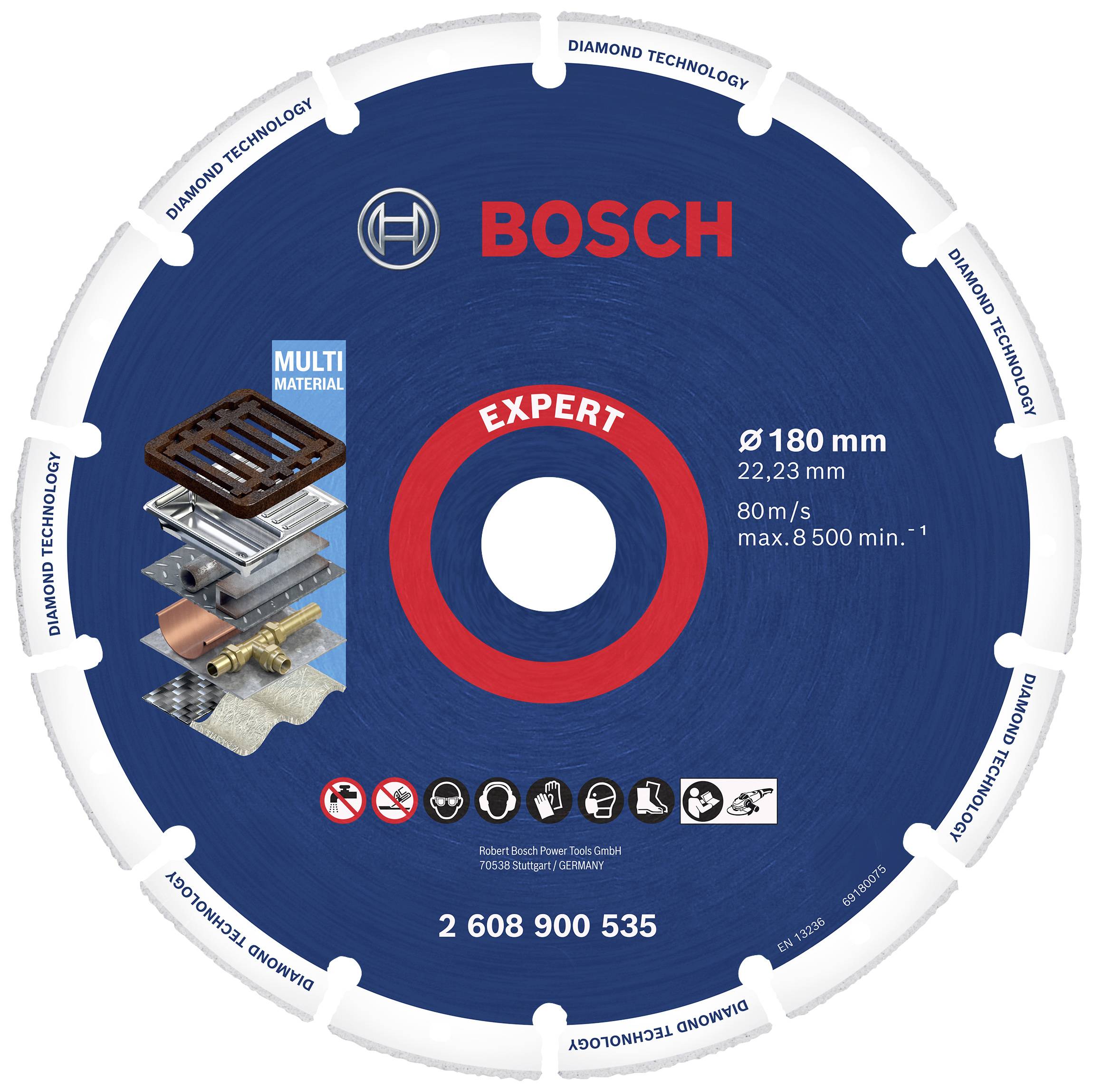 Bosch Accessories 2608900535 M14 Disque à tronçonner diamanté Diamètre 180 mm Ø de perçage 22.23 mm 1 pc(s)