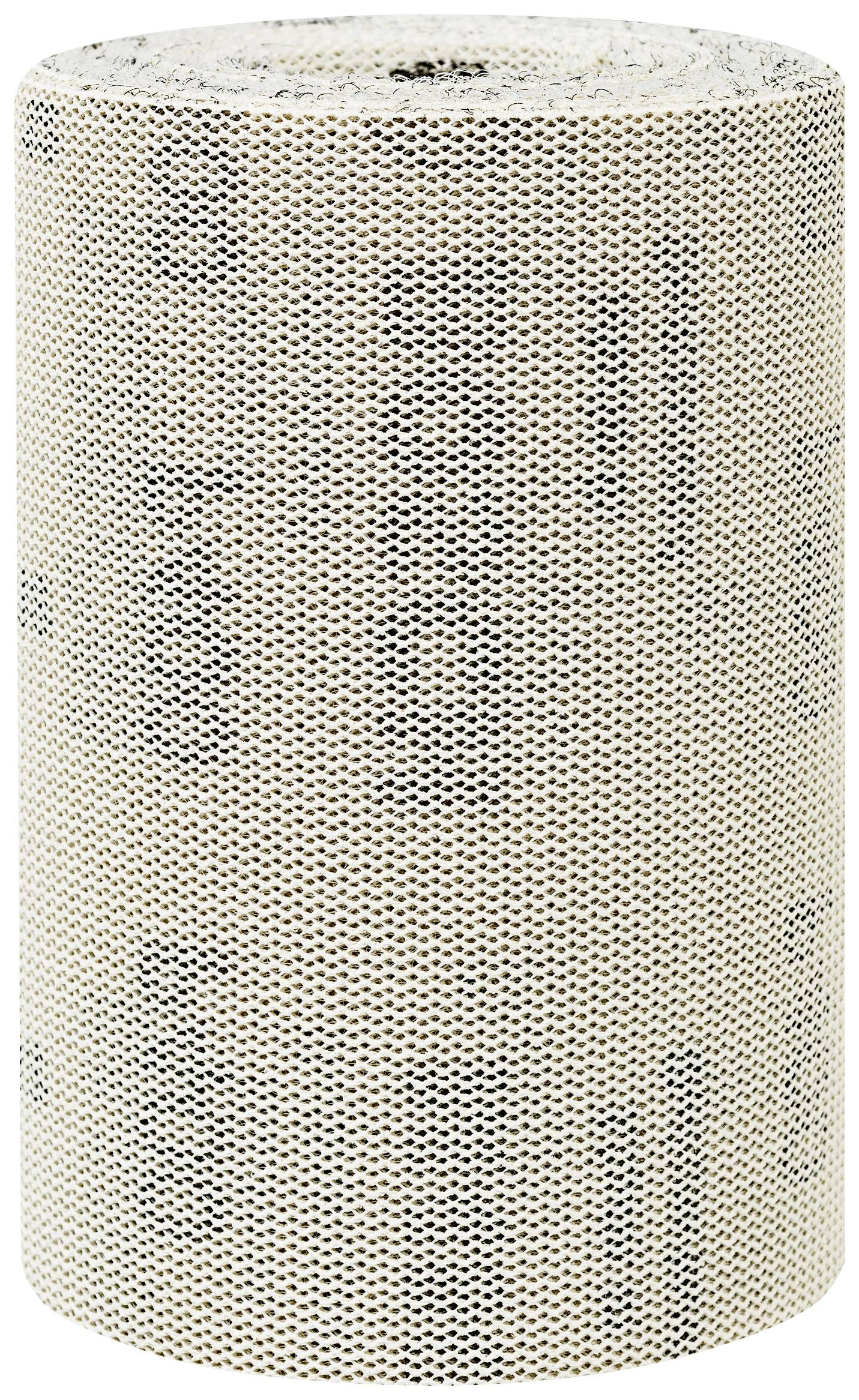 Un rouleau de grande taille avec un motif pointillé, en position verticale, devant un fond neutre.