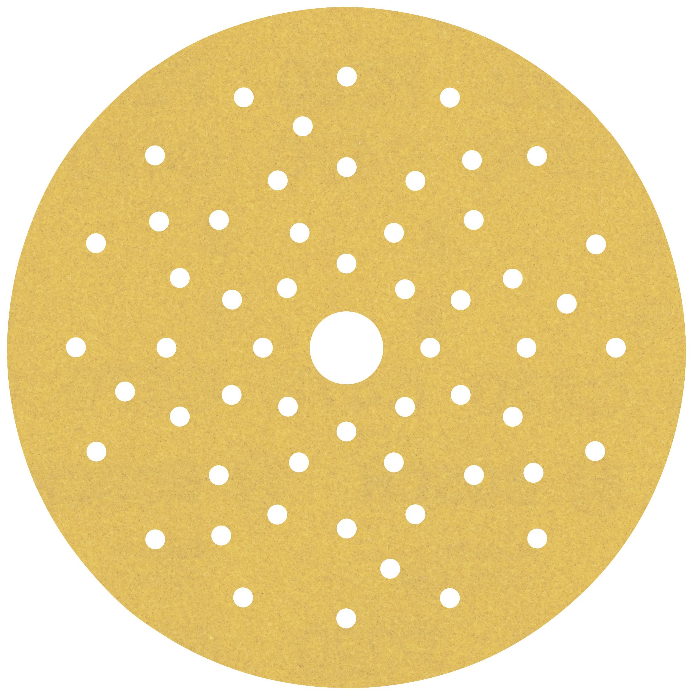 Disque de meulage avec multi-perforations, de couleur or. Principalement utilisé pour les travaux de meulage ou comme accessoire de machine.