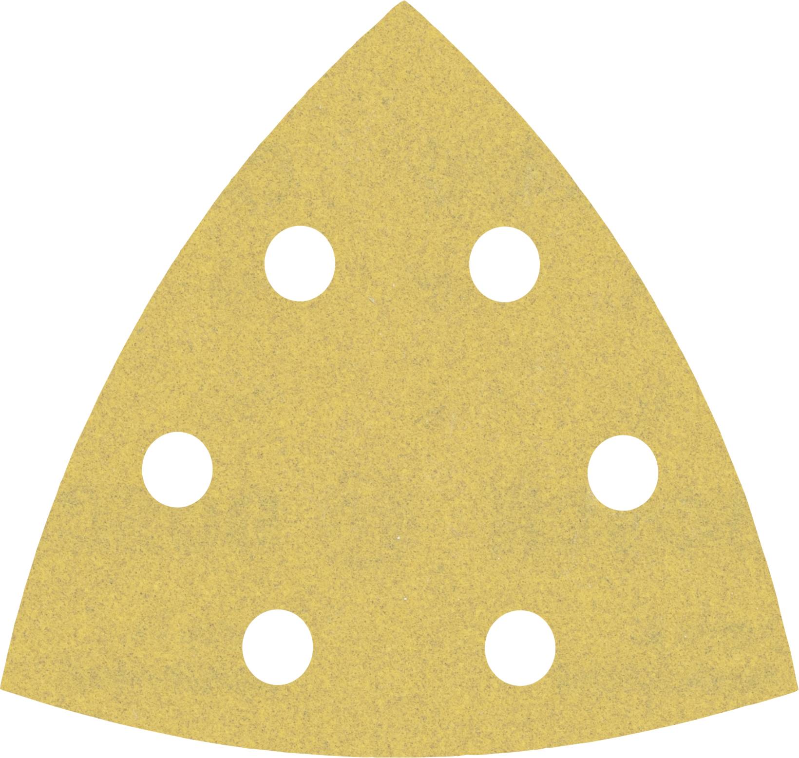 Papier de verre triangulaire à six trous pour outils de ponçage électriques, utilisé pour lisser les surfaces.