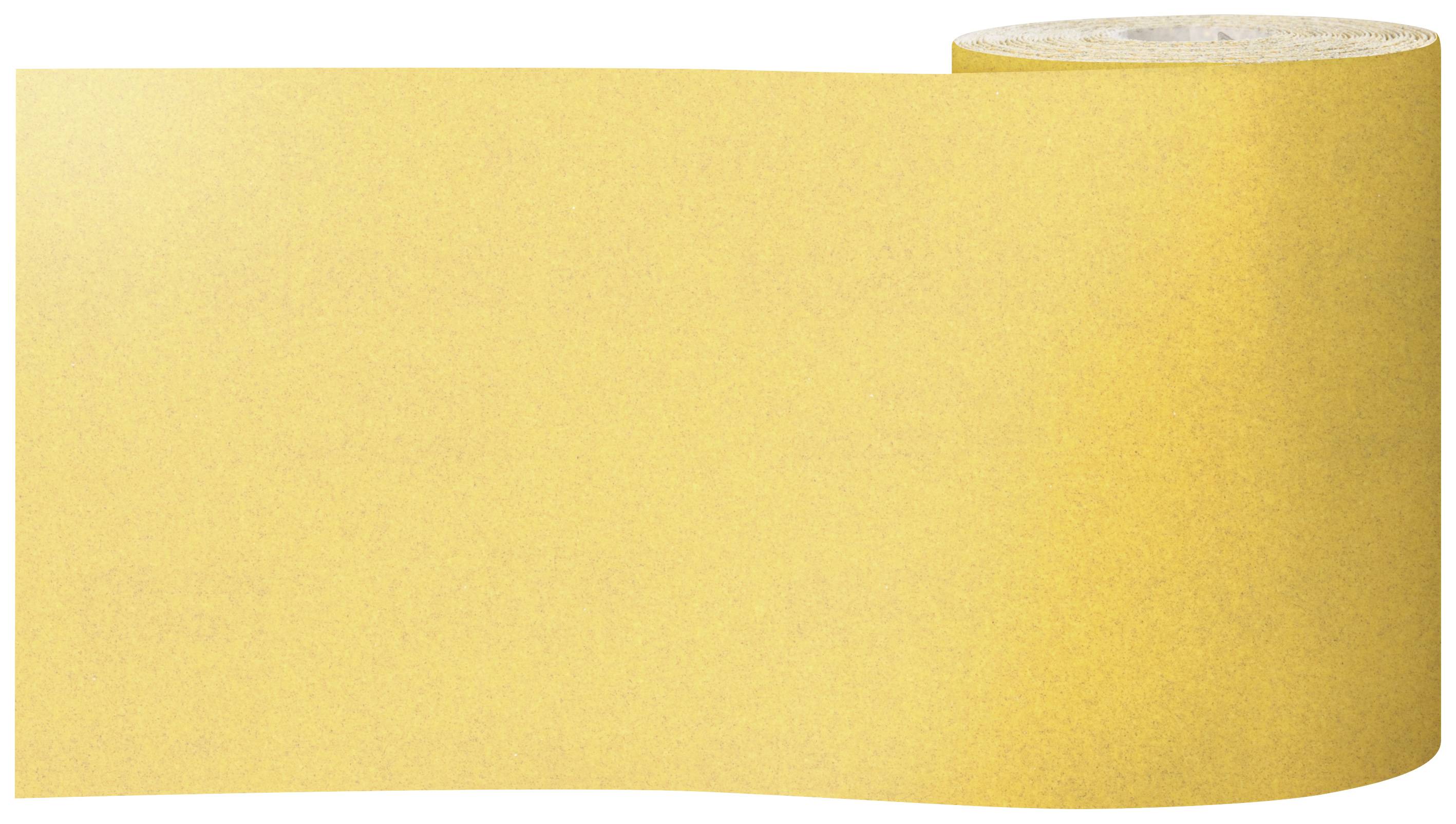 Papier de verre jaune enroulé, prêt à l'emploi.