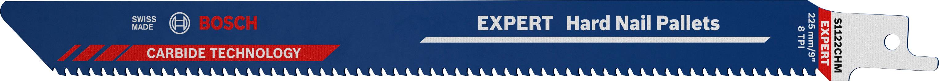 Bosch Accessories 2608900388 EXPERT « Hard Nail Pallets » S 1122 lame de scie sabre CHM, 10 pièces Longueur lame de scie 225 mm