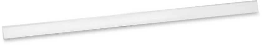 Une longue bande étroite blanche avec une perspective en biais sur un fond blanc.