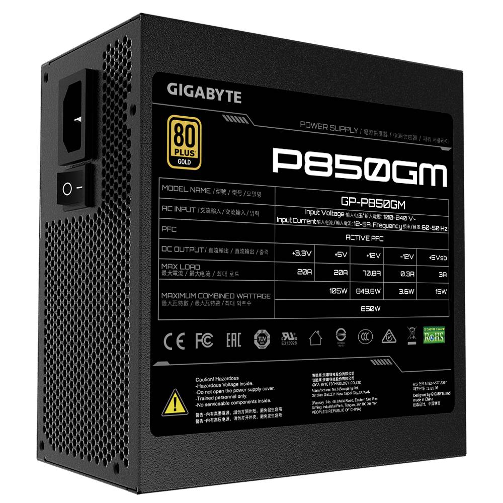 Gigabyte GP-P850GM Alimentation PC 850 W ATX 80PLUS® Gold