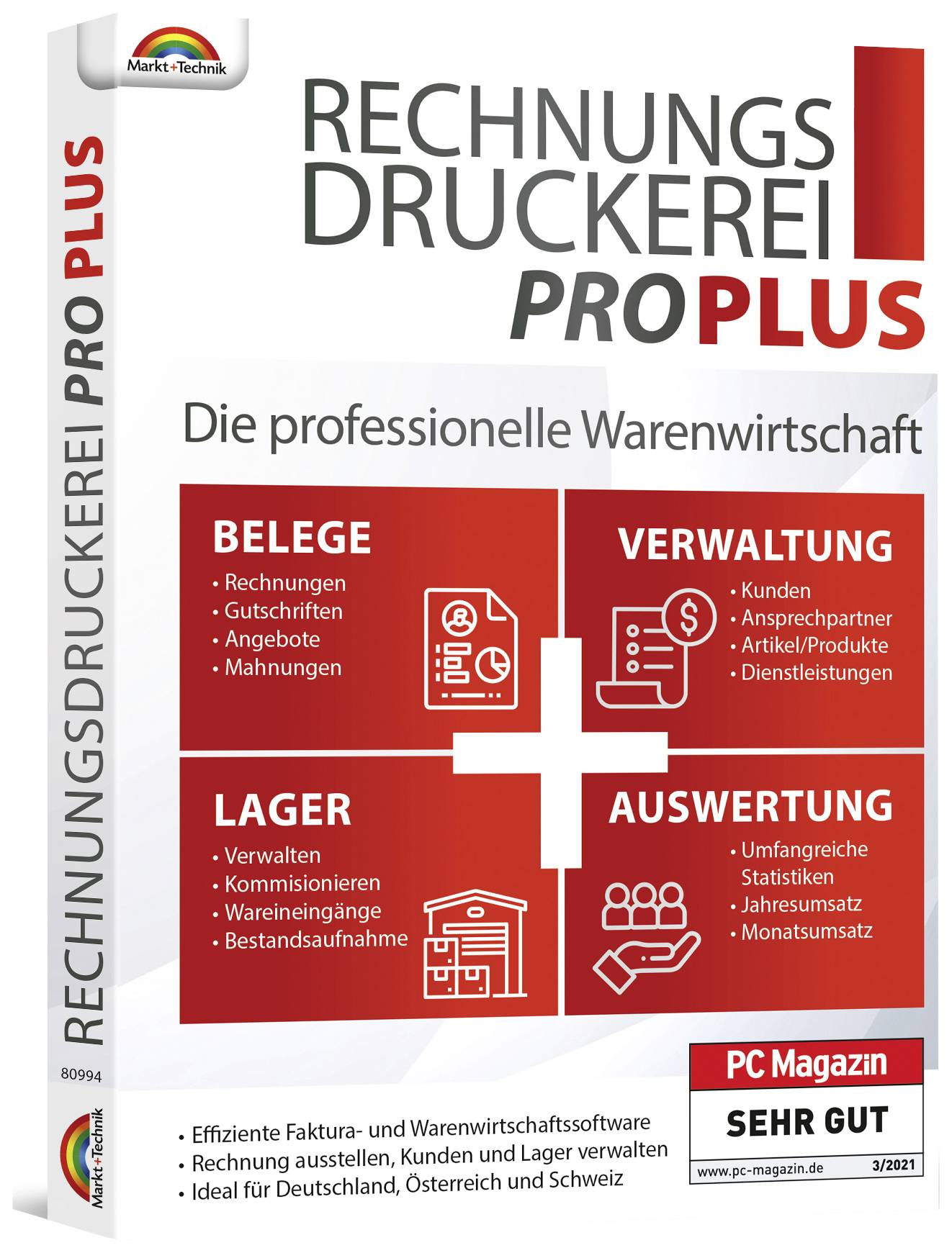 Markt & Technik Rechnungsdruckerei Pro PLUS version complète, 1 licence Windows Logiciel de finance