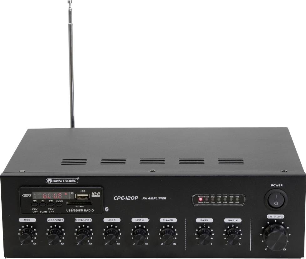 Omnitronic CPE-120P ELA Amplificateur ELA 120 W 4 canaux 1 zone