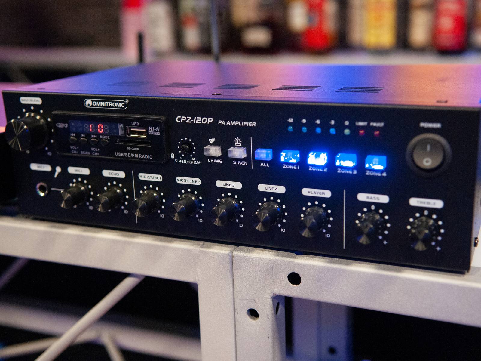 Omnitronic CPZ-120P ELA Amplificateur ELA 120 W 4 canaux 4 zones