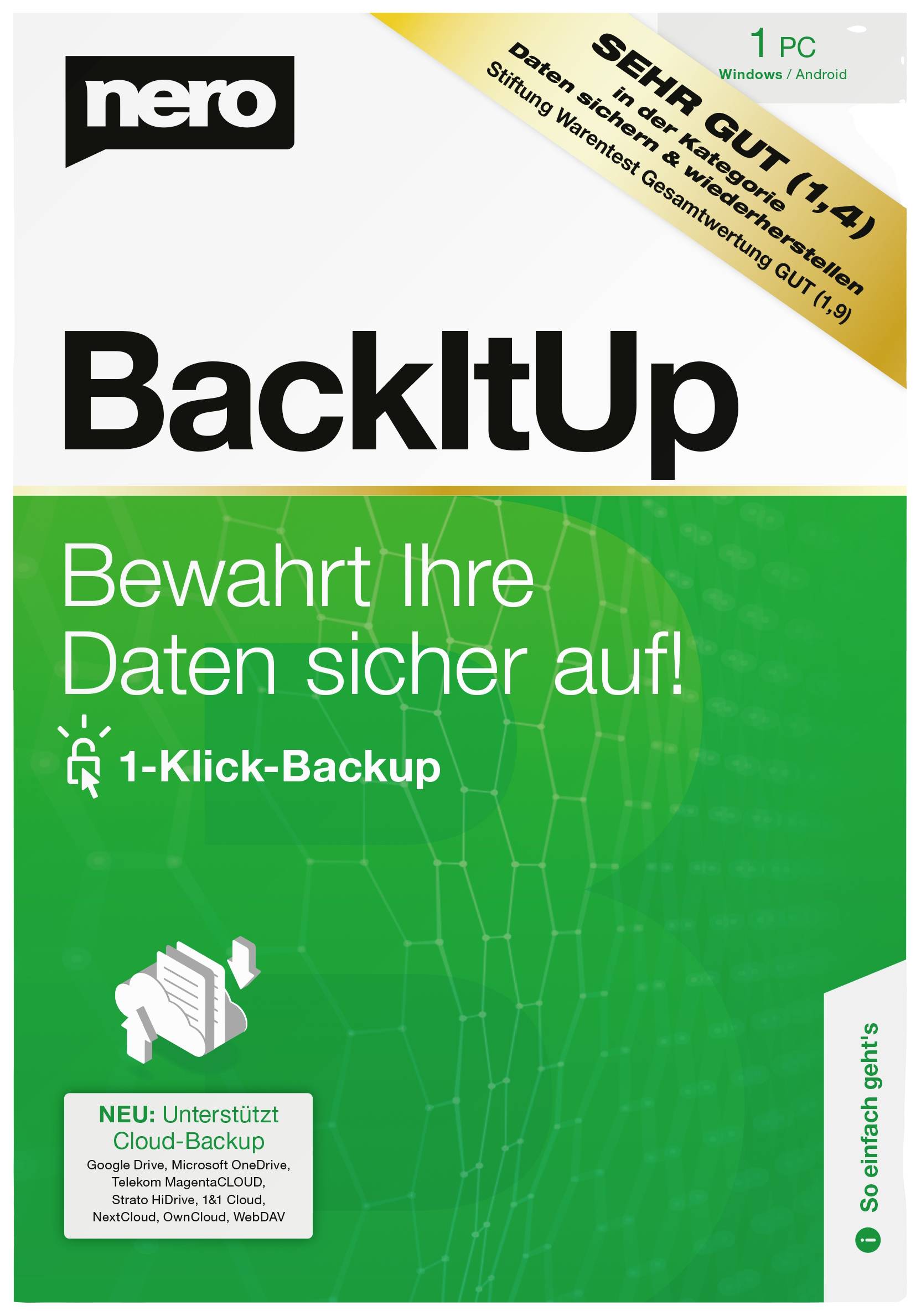 Nero BackItUp version complète, 1 licence Windows Logiciel de sauvegarde