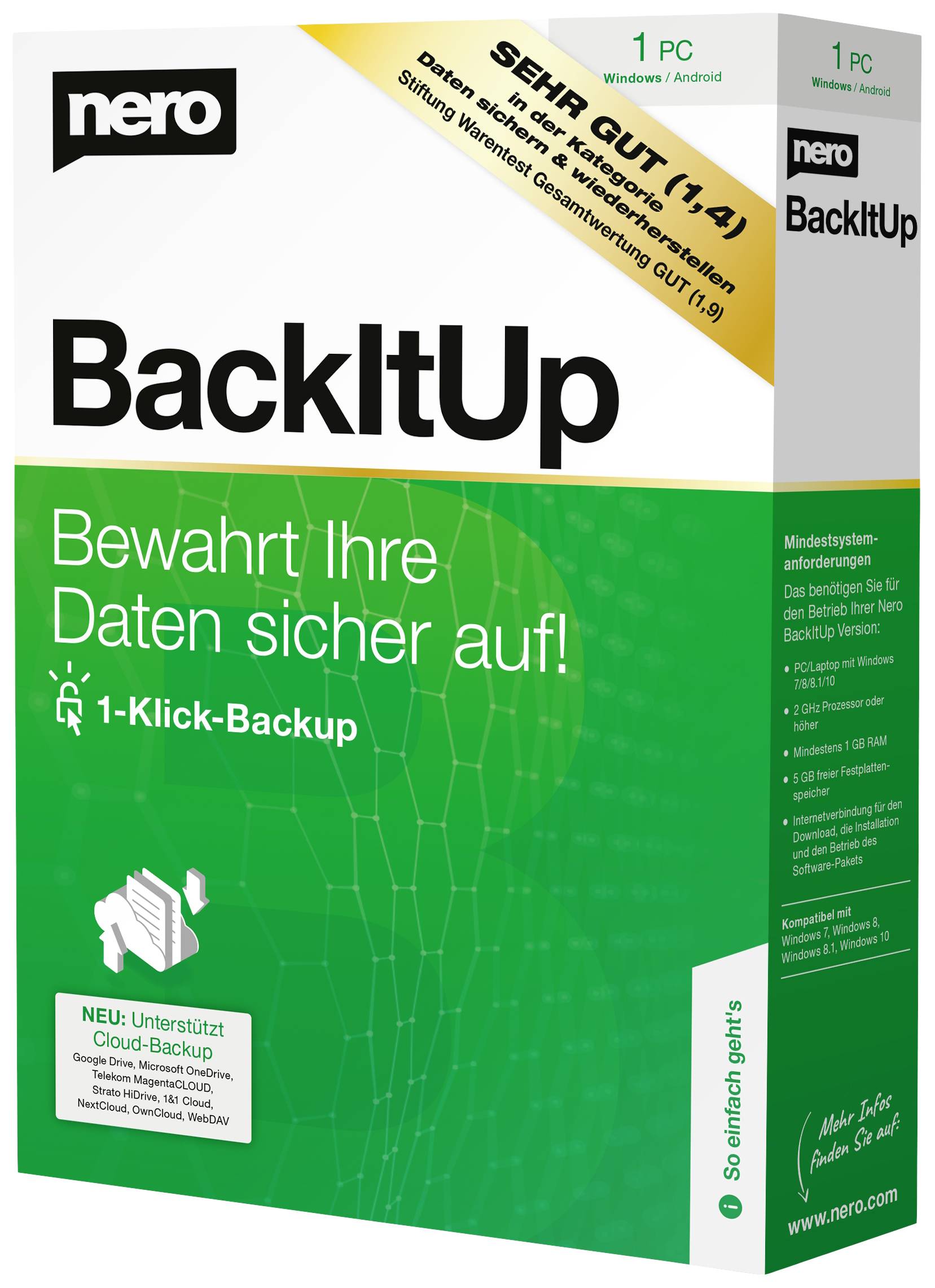 Nero BackItUp version complète, 1 licence Windows Logiciel de sauvegarde