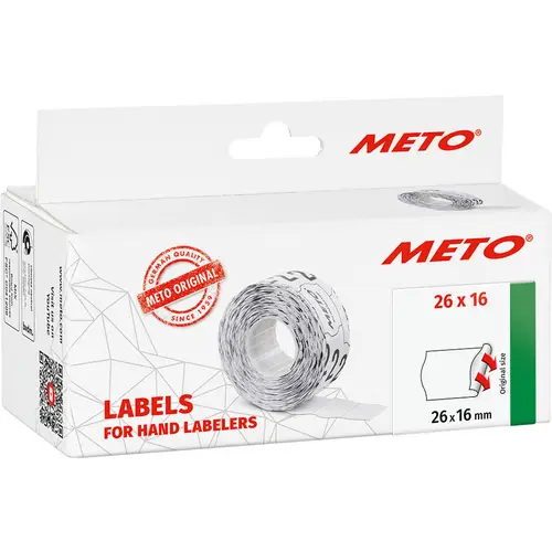 METO Etiquette prix 9506166 décollable Largeur des étiquettes: 26 mm Hauteur de l'étiquette: 16 mm blanc 1 pc(s) METO Etiquette prix 9506166 décollable Largeur des étiquettes: 26 mm Hauteur de l'étiquette: 16 mm blanc 1 pc(s)