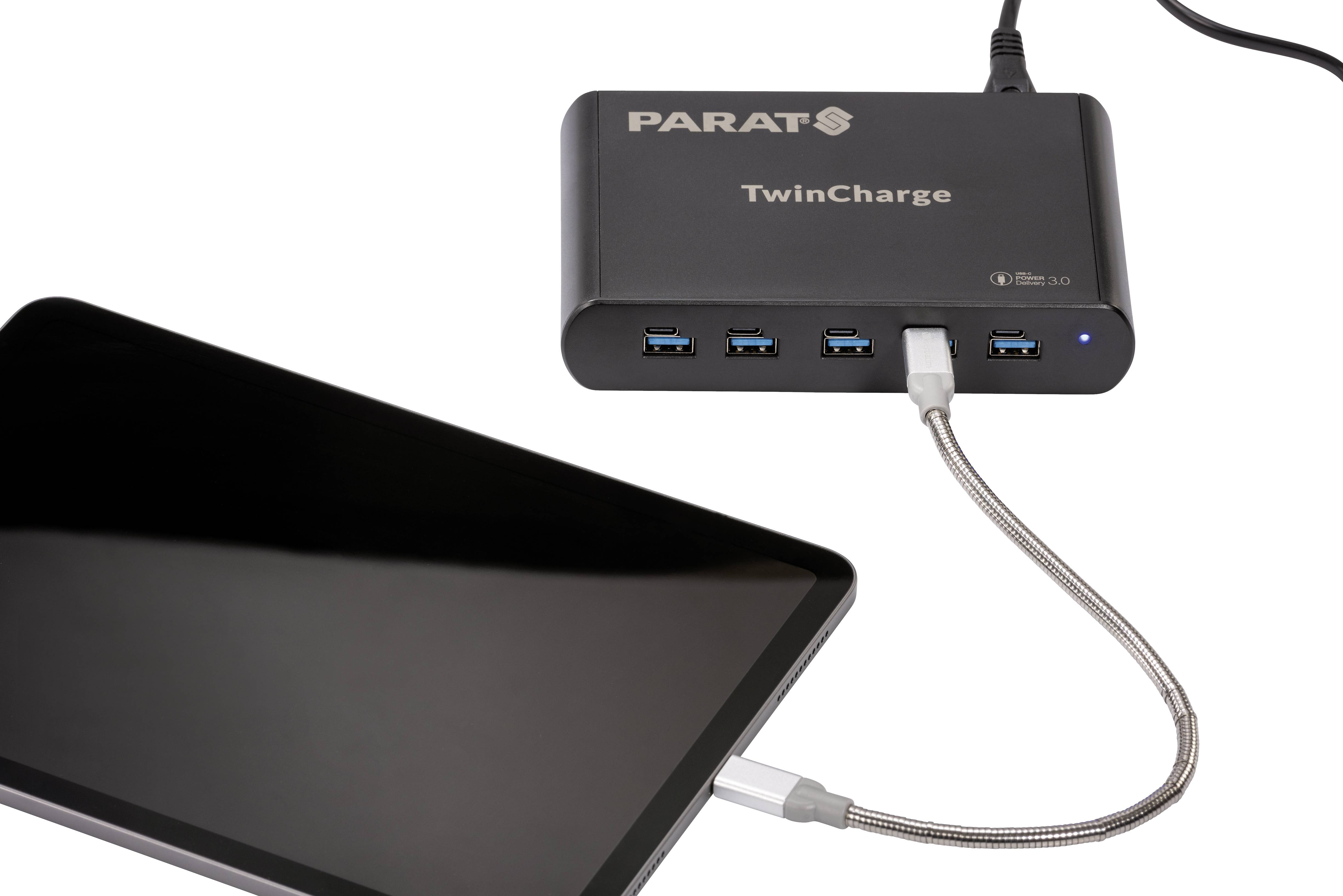 Parat Câble USB USB 3.2 Gen2 USB-C® mâle, USB-C® mâle 0.30 m argent/acier inoxydable 990589999