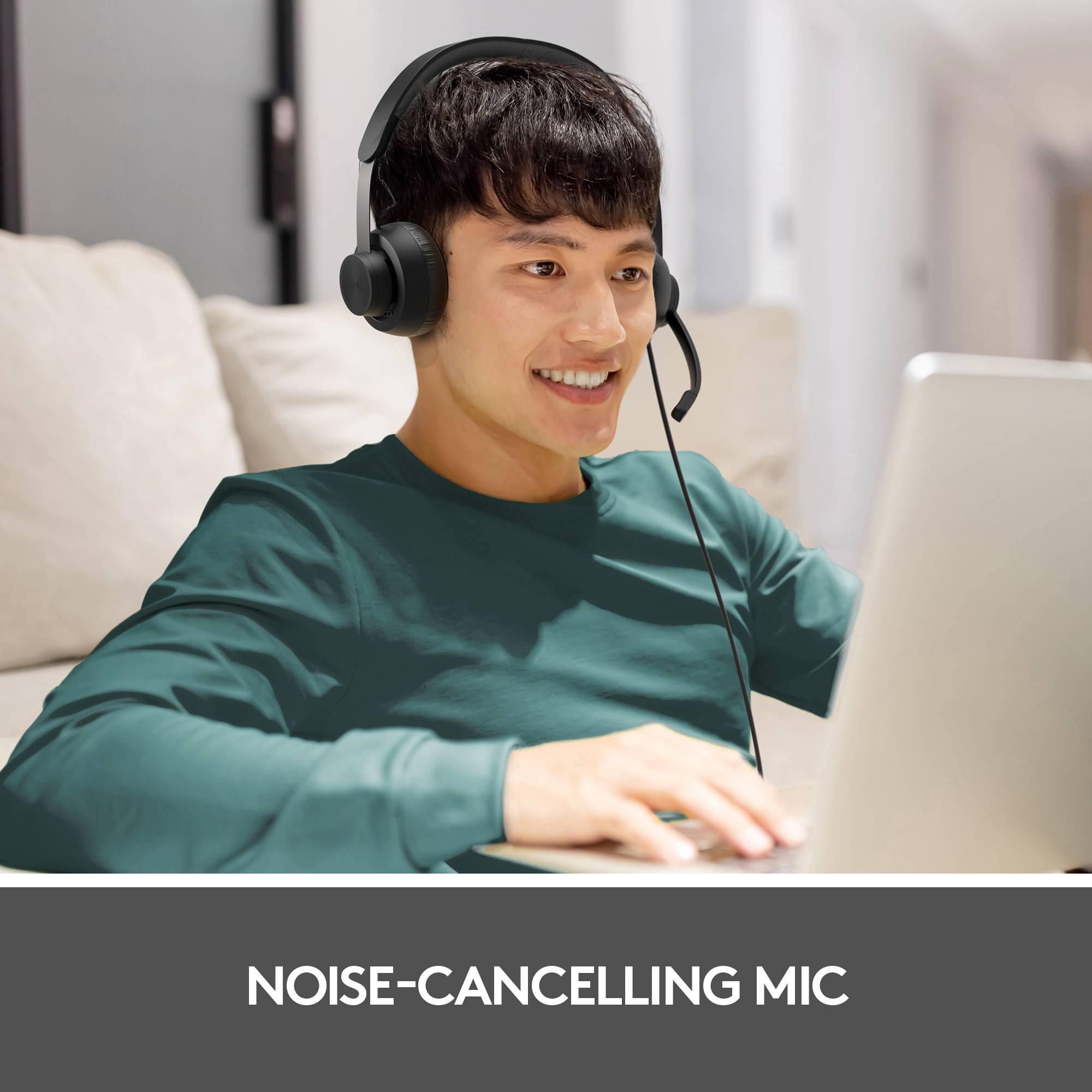 Logitech Zone 750 ordinateur Micro-casque supra-auriculaire filaire graphite Suppression du bruit du microphone volume réglable