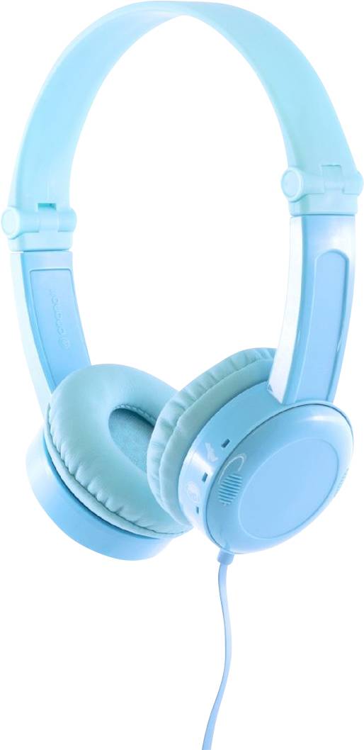 onanoff Travel Micro-casque supra-auriculaire filaire bleu pliable, micro-casque, limitation de volume pour enfants