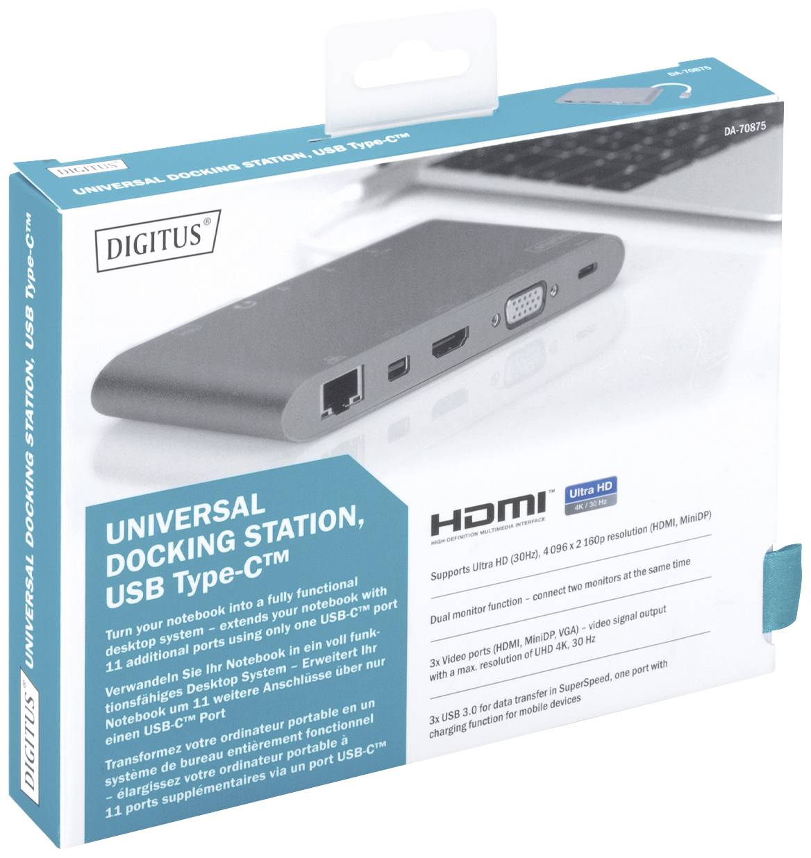 Digitus Station d'accueil pour ordinateur portable DA-70875 Adapté aux marques (stations d'accueil pour ordinateurs portables)