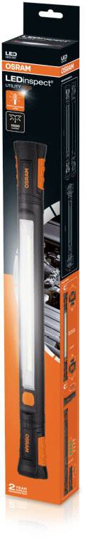 Emballage pour OSRAM LEDinspect Penlight 80, présentant une lampe LED portable pratique pour l'inspection et l'entretien automobile, soulignant la luminosité et la mobilité.