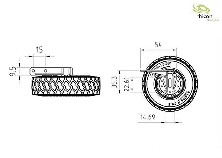 Thicon Models 50311 1:14 Roue de secours 1 pc(s)