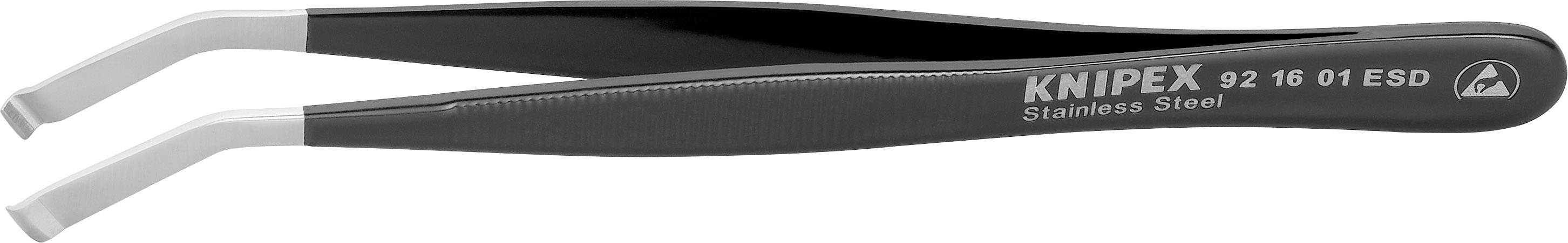 La figure représente une pince brucelles en acier inoxydable de Knipex, modèle 92 16 01 ESD.