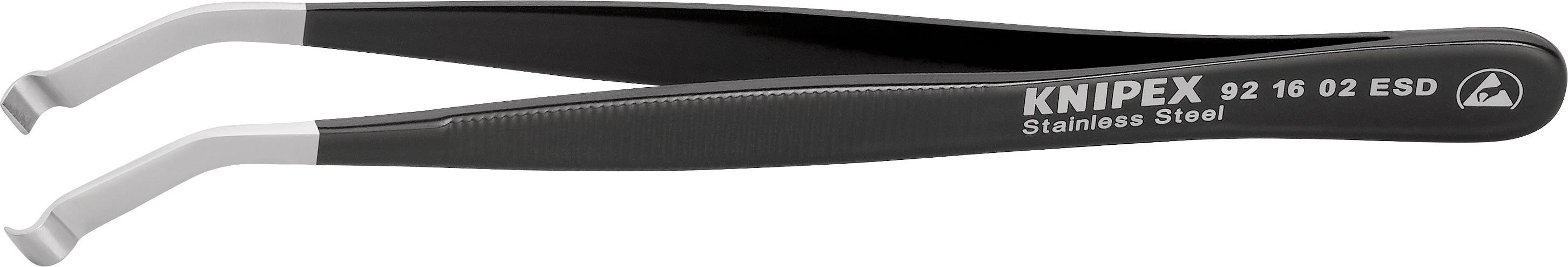 Knipex 92 16 02 ESD antistatique (ESD) Brucelles de positionnement 1 pièce émoussée 120 mm