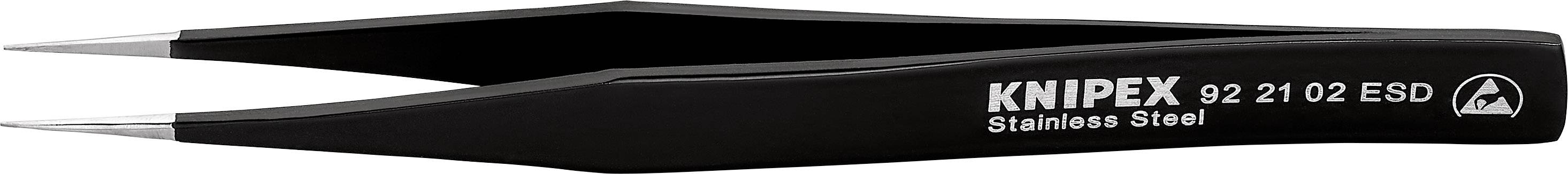 Knipex 92 21 02 ESD antistatique (ESD) Pince brucelle ESD 1 pièce pointue, fine, extra mince 128 mm