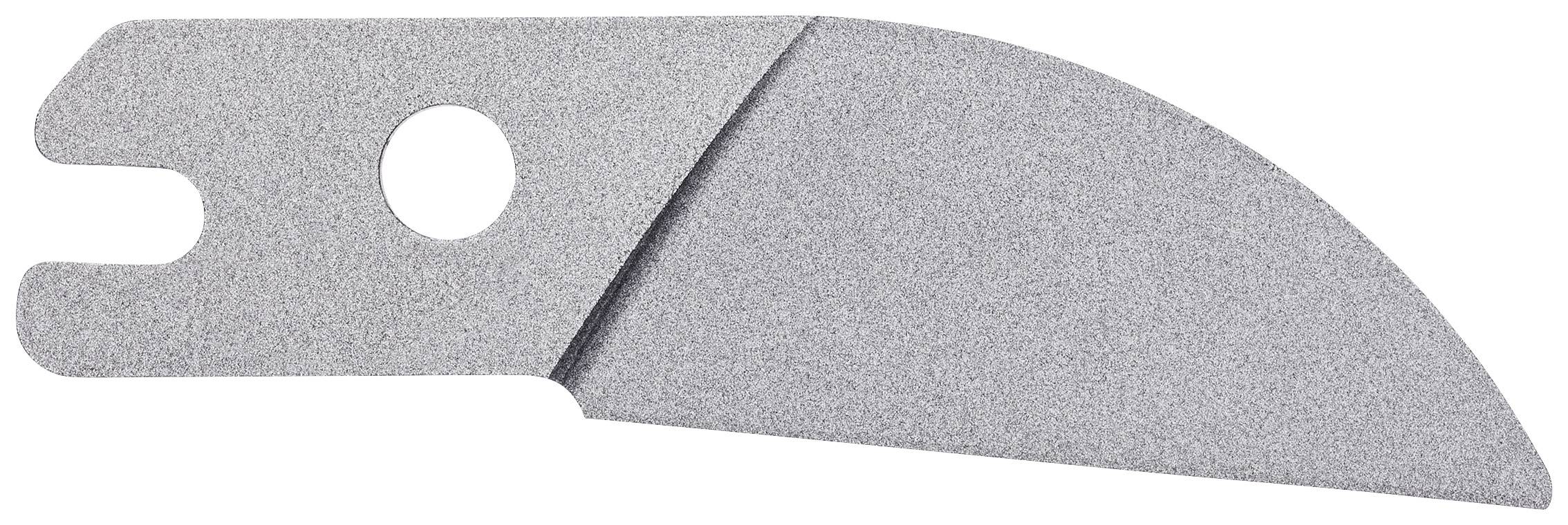 Un outil de couleur argent, en forme de demi-lune, avec un trou et une fourchette, pouvant servir de pièce de rechange ou d'accessoire.