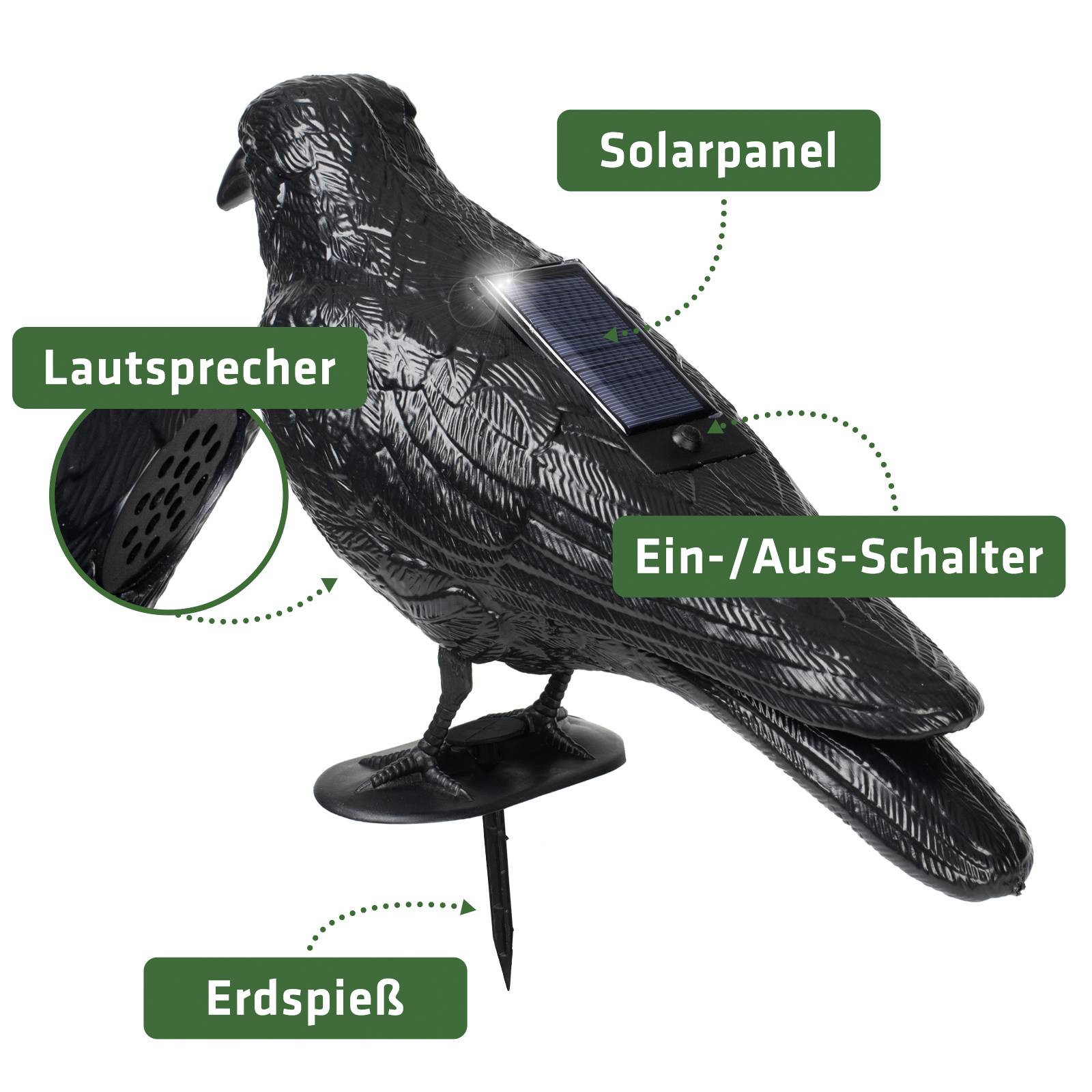 Repousseur d'oiseaux Gardigo Type de fonctions effet dissuasif 1 pc(s)