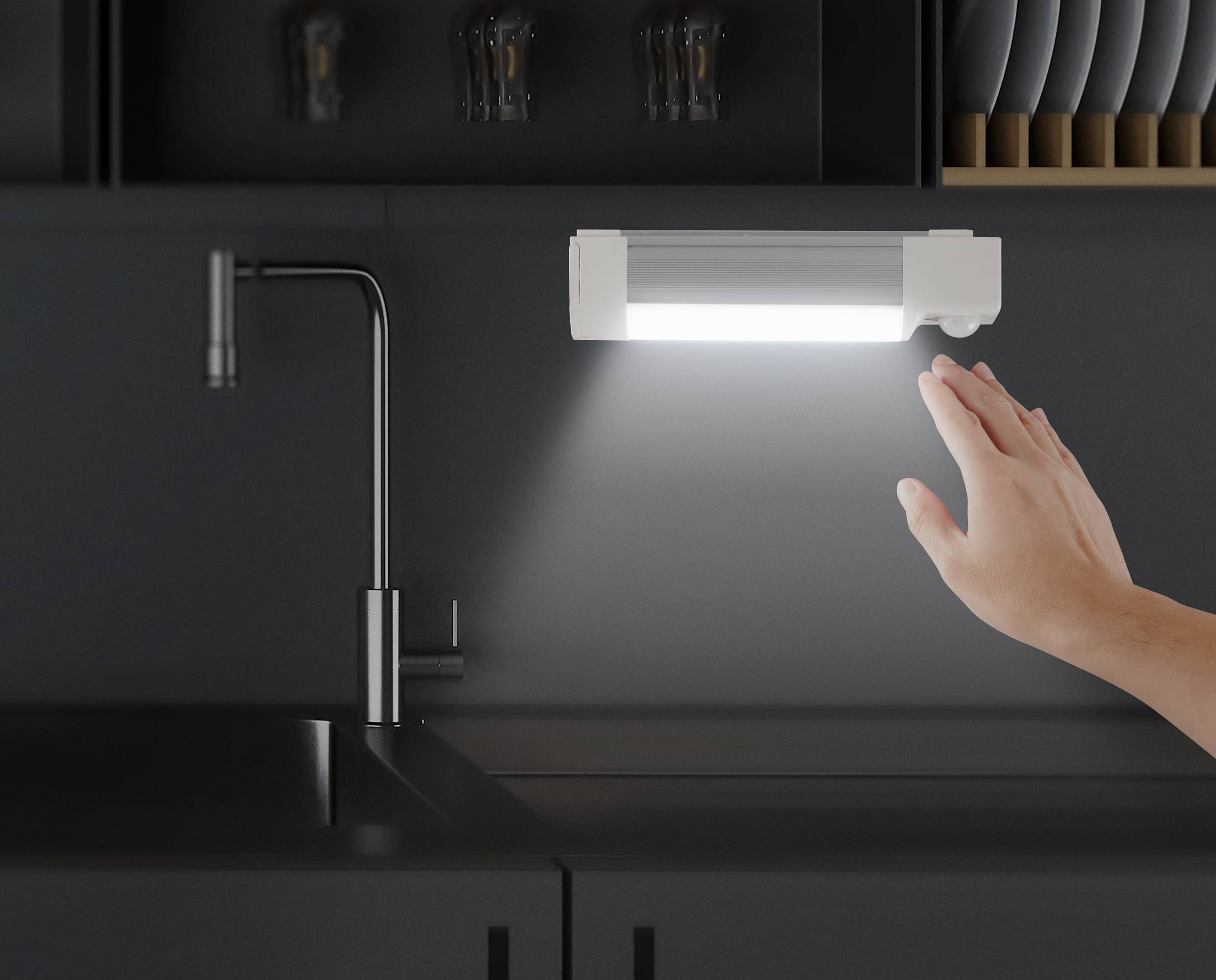 Luminaire pour armoire LED avec détecteur de mouvement LED SMD blanc
