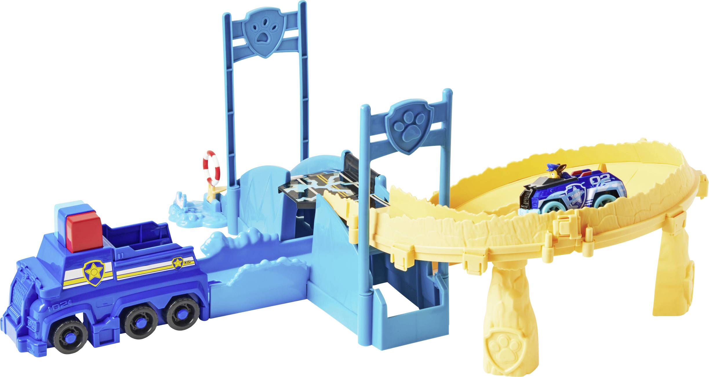 PAW Patrol True Metal Chases police Rescue SET de circuits de course avec véhicule métallique de Chase, échelle 1:55