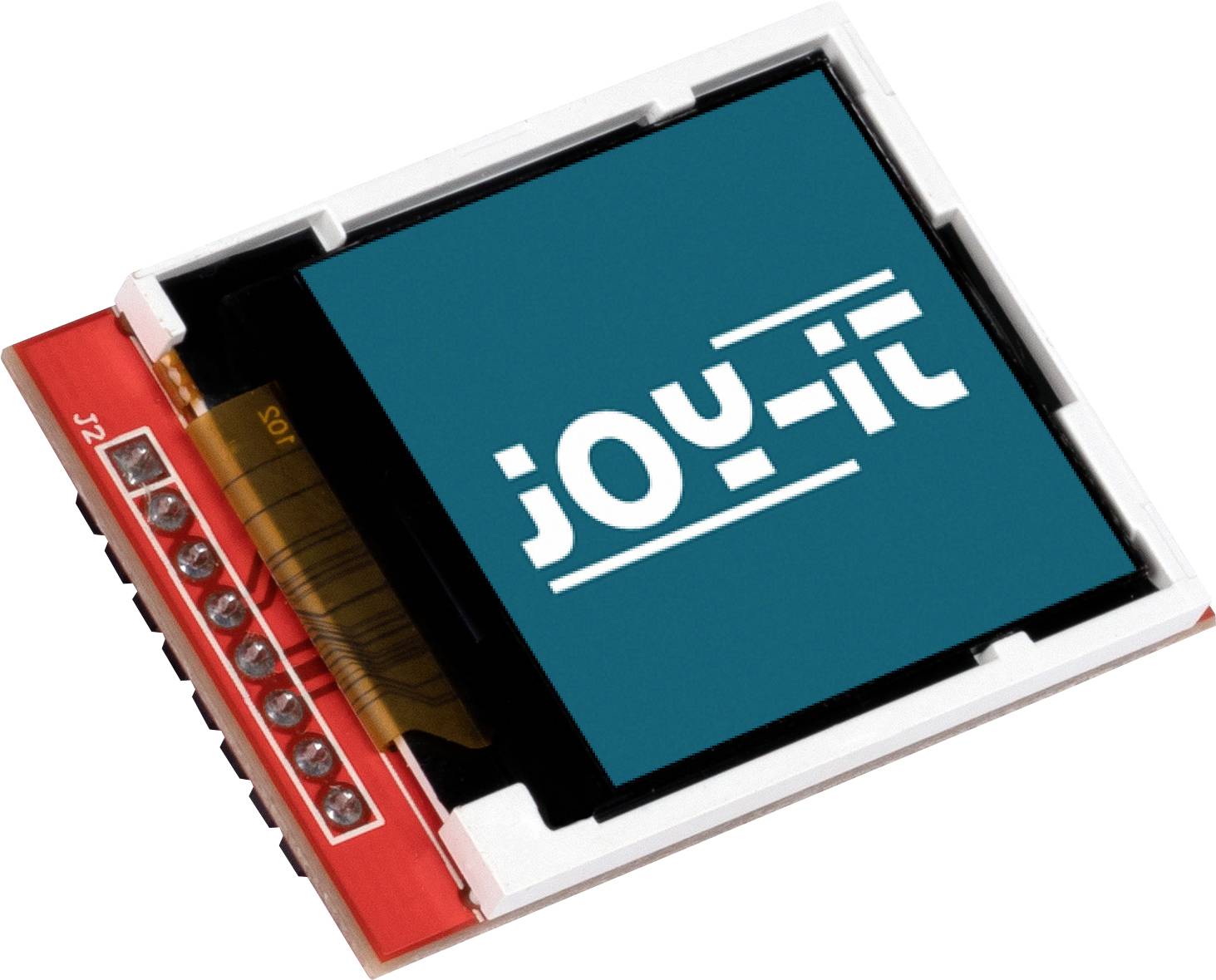Un petit module d'affichage LCD portant l'inscription 'joy-it' sur l'écran.